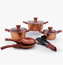 Batterie De Cuisine Mixstar Granite 17 Pièces Cuivre