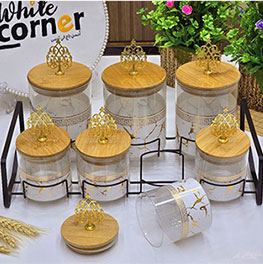 Coupelles en Verre avec support  lot de 7