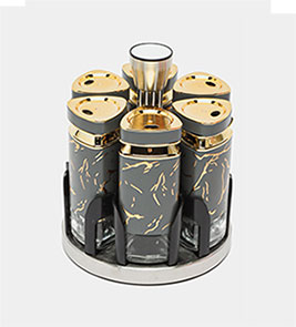 Ensemble de pots à épices 8 en-1 – Noir élégant