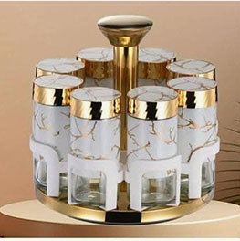 Support Rotatif à Épices 8 Pots Inclus